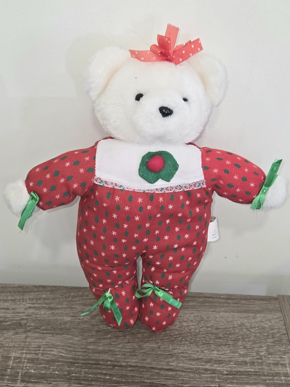 Vintage Oriental Trading Co. Christmas Pajamas Baby Bear Plush 11" SEE PICTURES